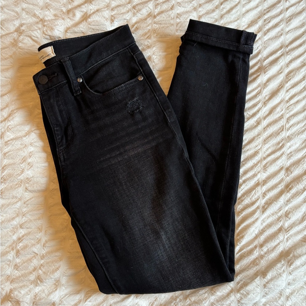 GAP True Skinny Distressed Dark Wash Jeans